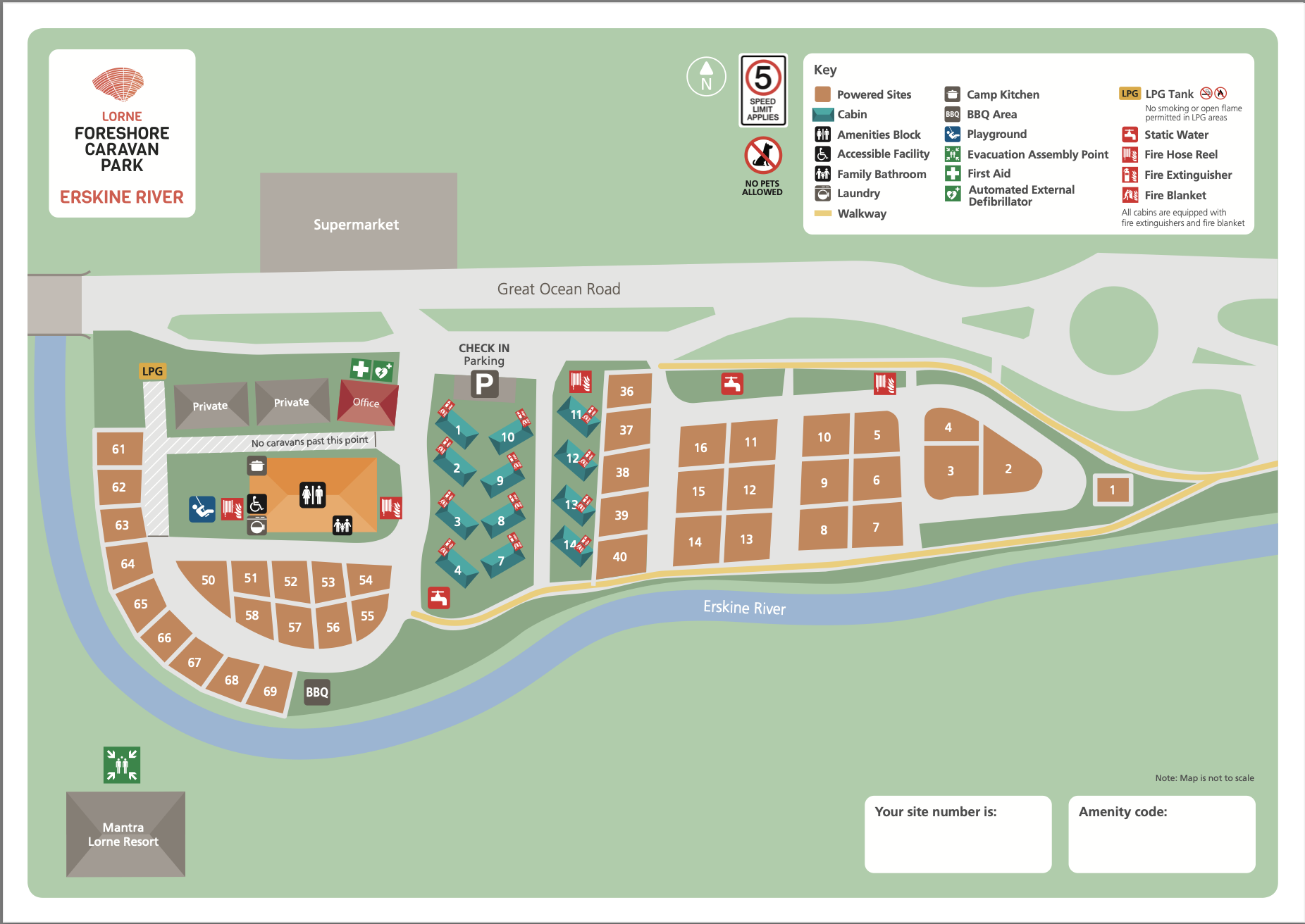 Lorne Foreshore Caravan Park Erskine River, Caravan Park at null